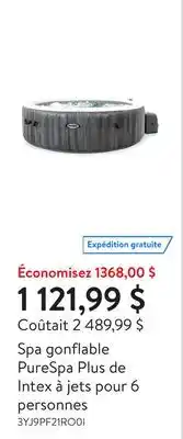 Walmart Spa gonflable PureSpa Plus de Intex à jets pour 6 personnes offer