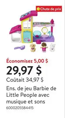 Walmart Ens. de jeu Barbie de Little People avec musique et sons offer