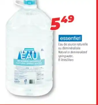 Familiprix ESSENTIEL Natural or demineralized spring water, 8 litres offer