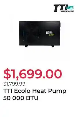 Club Piscine TTI Ecolo Heat Pump 50 000 BTU offer