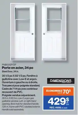 Patrick Morin Dimensions Steel Door, 34 in offer