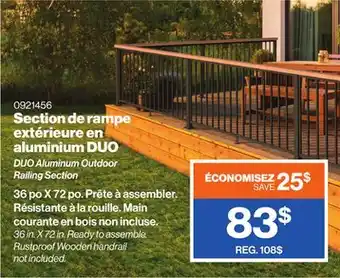 Patrick Morin DUO Aluminum Outdoor Railing Section offer