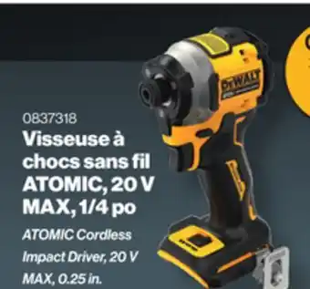 Patrick Morin DEWALT ATOMIC 20 V MAX BRUSHLESS 1/4 in. Cordless Impact Driver offer