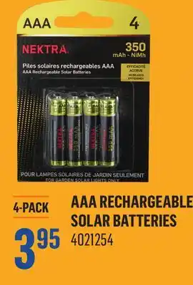 Canac AAA Rechargeable Solar Batteries offer