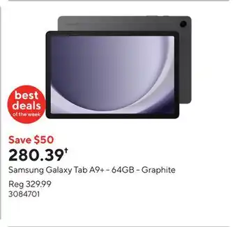 Staples Samsung Galaxy Tab A9+ - 64GB - Graphite offer