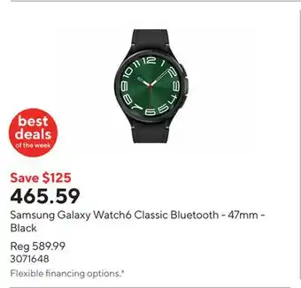 Staples Samsung Galaxy Watch6 Classic Bluetooth - 47mm - Black offer