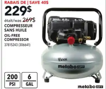 RONA Metabo OIL-FREE COMPRESSOR offer