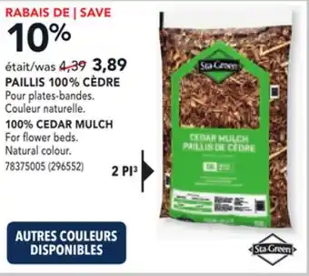 RONA STA-GREEN 100% CEDAR MULCH offer