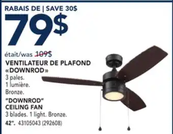RONA DOWNROD CEILING FAN offer
