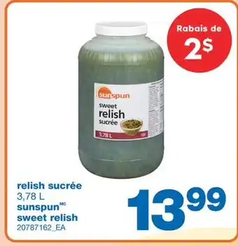 Wholesale Club RELISH SUCRÉE 3,78 L offer