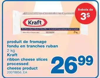 Wholesale Club PRODUIT DE FROMAGE FONDU EN TRANCHES RUBAN, 2 KG offer
