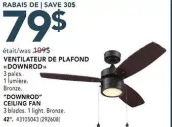 VENTILATEUR DE PLAFOND DOWNROD , 42 HARBOR BREEZE