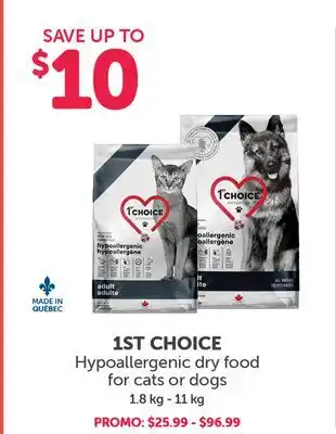 Mondou 1ST CHOICE Hypoallergenic dry food for cats or dogs offer