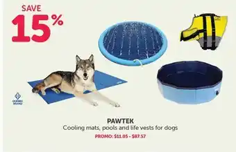 Mondou PAWTEK Cooling mats, pools and life vests for dogs offer