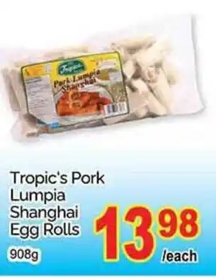 T&T Supermarket Tropic's Pork Lumpia Shanghai Egg Rolls 908g offer