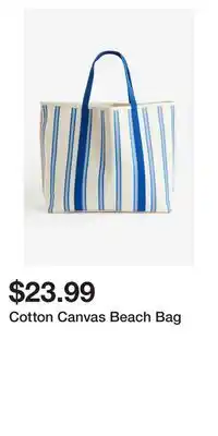 H&M Cotton Canvas Beach Bag offer