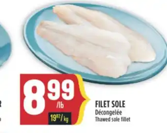 Marché Adonis FILET SOLE Décongelée offer