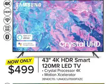 Leon's Samsung 43 CUHD 4K Smart TV UN43CU7000FXZC offer
