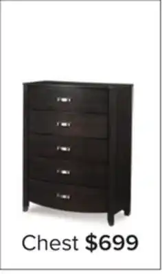 Leon's Cinema 5 Drawer Chest - Charcoal offer