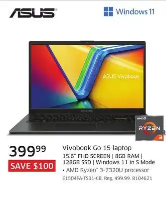 The Source Asus Vivobook Go 15 laptop offer