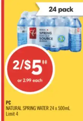 Shoppers Drug Mart PC NATURAL SPRING WATER offer