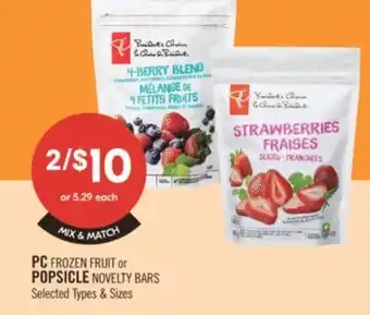 Shoppers Drug Mart PC FROZEN FRUIT or POPSICLE NOVELTY BARS offer