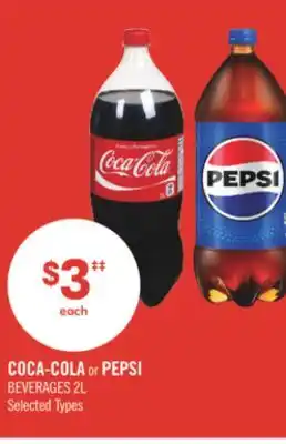 Shoppers Drug Mart COCA-COLA or PEPSI BEVERAGES 2L offer