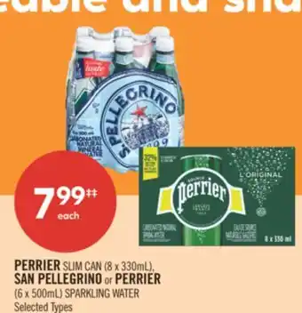 Shoppers Drug Mart PERRIER SLIM CAN (8 x 330mL), SAN PELLEGRINO or PERRIER (6 x 500mL) SPARKLING WATER offer