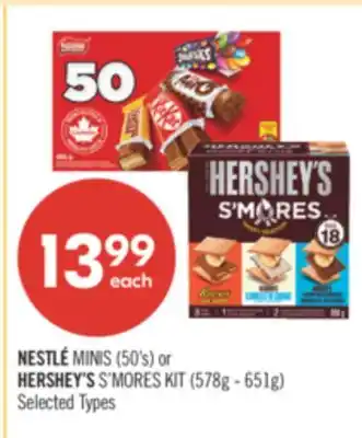 Shoppers Drug Mart NESTLÉ MINIS (50's) or HERSHEY'S S'MORES KIT (578g - 651g) offer