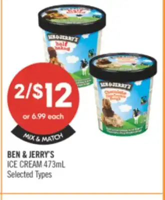 Shoppers Drug Mart BEN & JERRY'S ICE CREAM offer