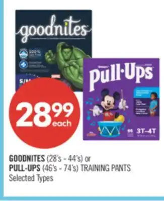 Shoppers Drug Mart GOODNITES (28's - 44's) or PULL-UPS (46's - 74's) TRAINING PANTS offer
