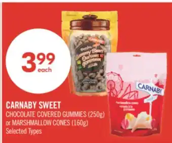 Shoppers Drug Mart CARNABY SWEET CHOCOLATE COVERED GUMMIES (250g) or MARSHMALLOW CONES (160g) offer