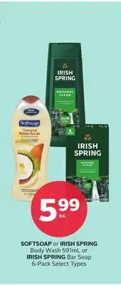 Rexall SOFTSOAP or IRISH SPRING Body Wash 591mL or IRISH SPRING Bar Soap 6-Pack offer