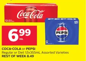 Rexall COCA-COLA or PEPSI Regular or Diet 12x355mL offer