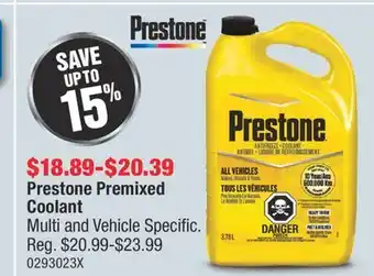 PartSource Prestone Premixed Coolant offer