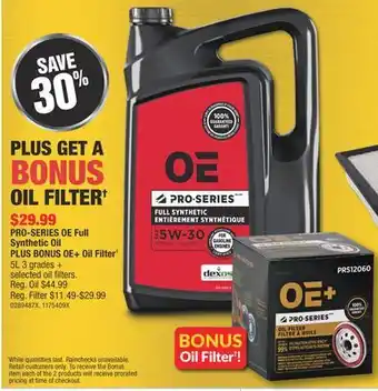 PartSource OE PRO-SERIES OE Full Synthetic Oil offer