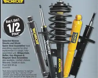 PartSource Selected Monroe Shocks and Struts offer