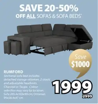 JYSK RUMFORD Sectional Sofa Bed offer