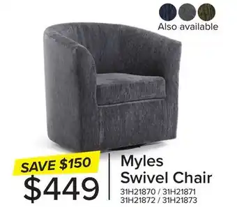 Leon's Myles Swivel Chair - Grey offer