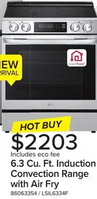 Leon's LG 6.3 Cu. Ft. Induction Convection Range with Air Fry offer