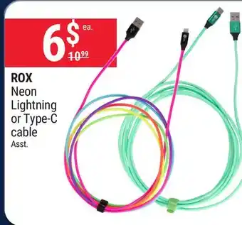 Rossy ROX Neon Lightning or Type-C cable offer