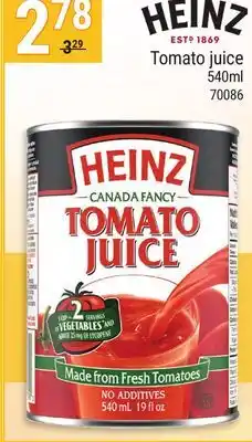 Rossy HEINZ Tomato juice offer