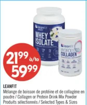 Pharmaprix LEANFIT Collagen or Protein Drink Mix Powder offer