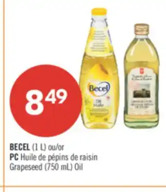 Pharmaprix BECEL (1 L) or PC Grapeseed (750 mL) Oil offer