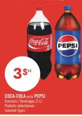 Pharmaprix COCA-COLA or PEPSI Beverages (2 L) offer