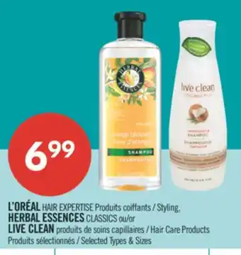 Pharmaprix LOREAL HAIR EXPERTISE PRODUCT STYLING, HERBAL ESSENCES CLASSICS or LIVE CLEAN HAIR CARE PRODUCT offer