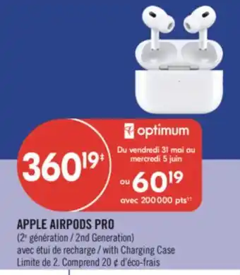 Pharmaprix APPLE AIRPODS PRO 2nd Generation with Charging Case offer