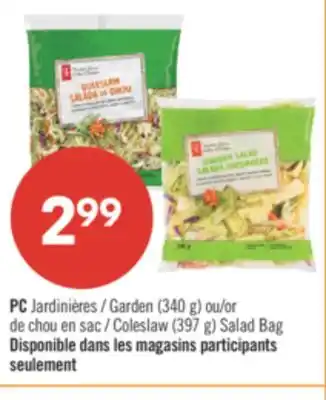 Pharmaprix PC Garden (340 g) or Coleslaw (397 g) Salad Bag offer