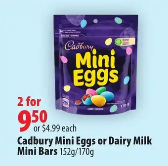 London Drugs Cadbury Mini Eggs or Dairy Milk Mini Bars offer