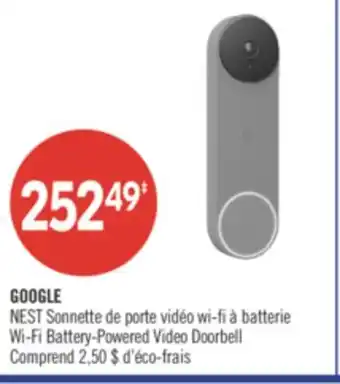 Pharmaprix GOOGLE NEST Wi-Fi Battery-Powered Video Doorbell offer